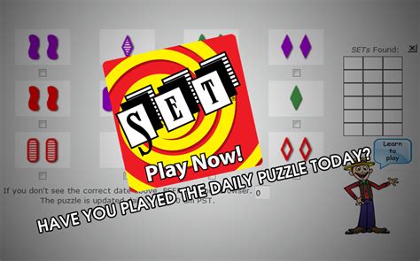 set game|The Daily SET Puzzle .